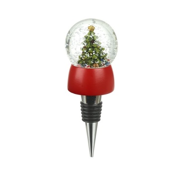 Christmas Tree - Snow Globe Bottle Stopper