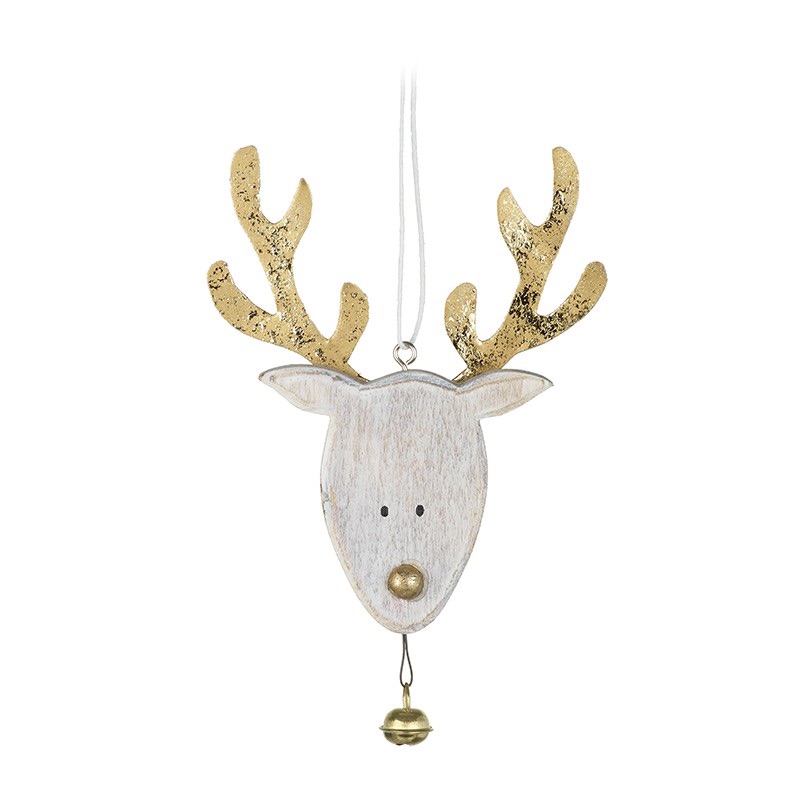 Reindeer head hanging decoration, wooden christmas decorations, alpine deco