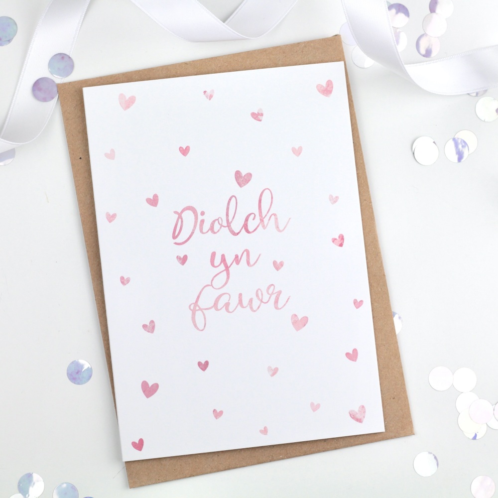 Dotty Hearts - Diolch yn fawr - Card