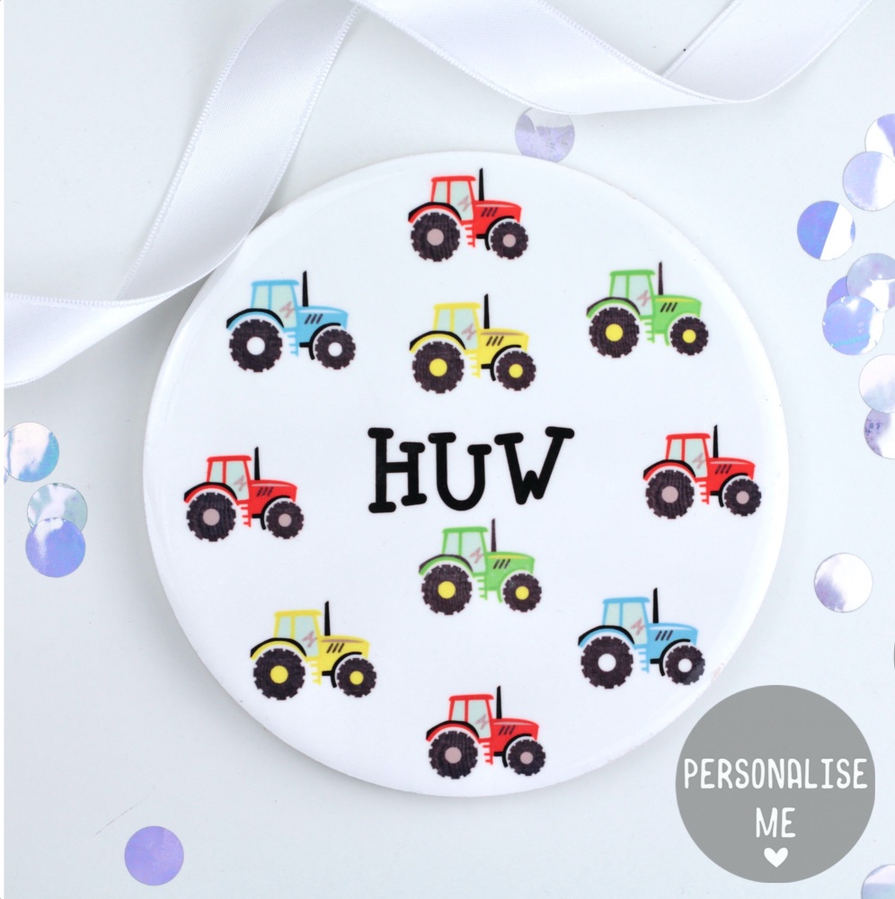 Personalised tractor coaster, tractor coaster, tractor gift