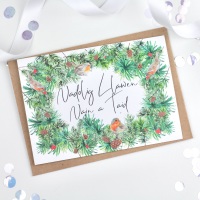 Greenery Wreath - Nadolig Llawen Nain a Taid - Card  