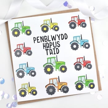 Tractors - Penblwydd Hapus Taid  - Card