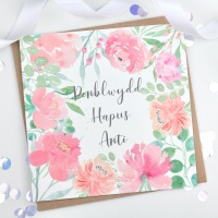 Floral Flourish - Penblwydd Hapus Anti - Card