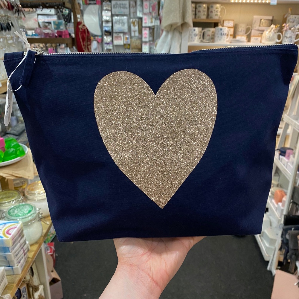 Heart wash bag, bag with heart, heart bag, rose gold heart bag