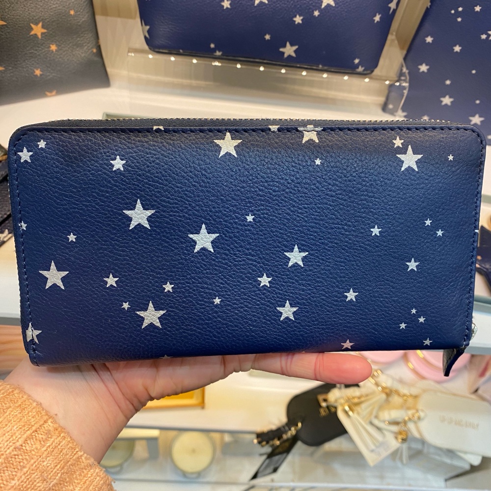 Starry Leather - Purse - Navy & Silver