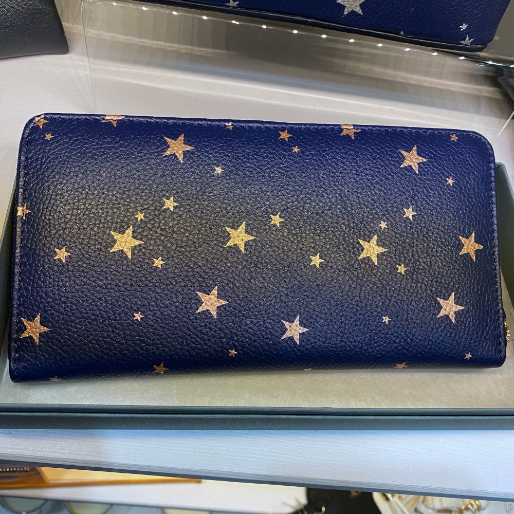 Starry Leather - Purse - Navy & Rose Gold