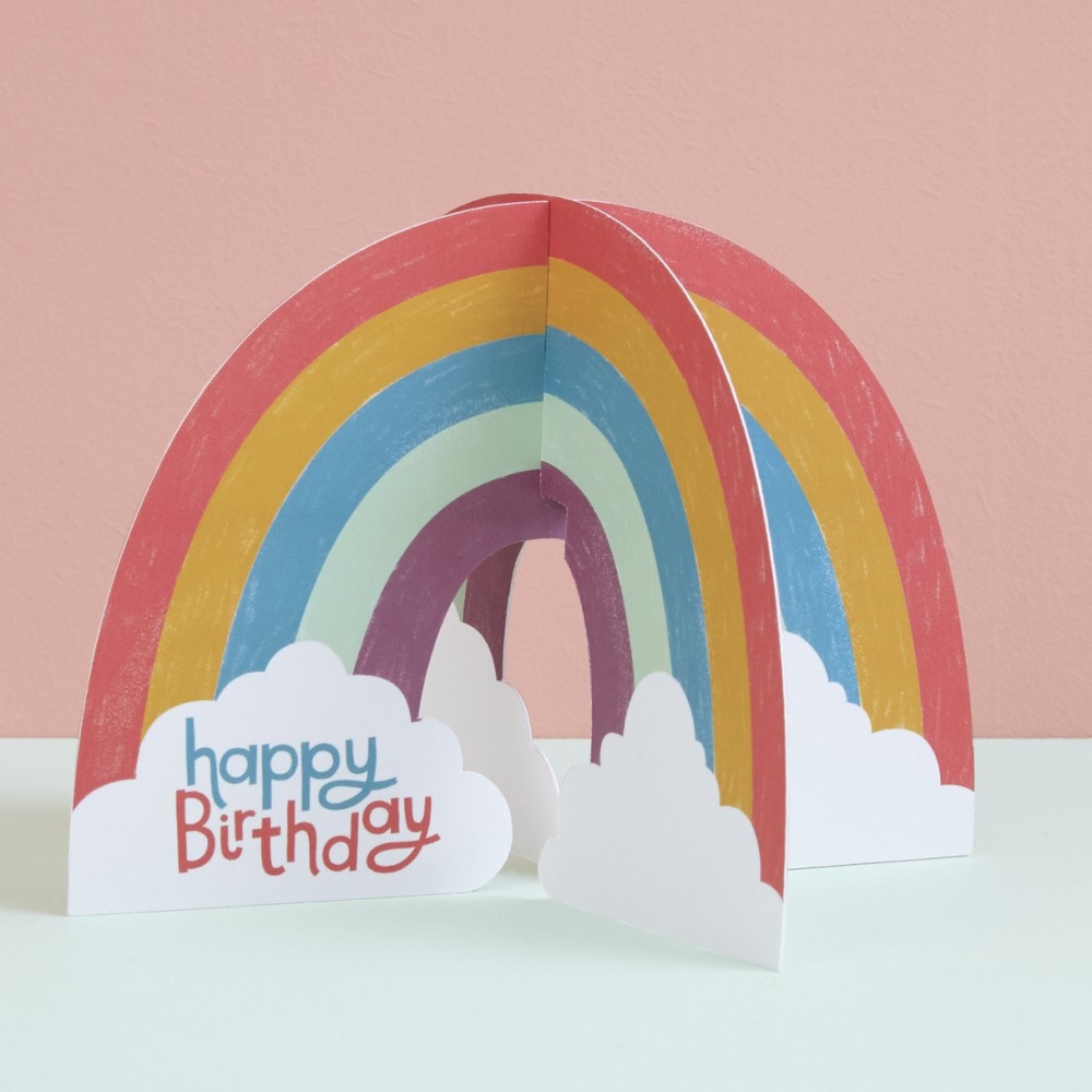 Rainbow Happy Birthday - 3D Card