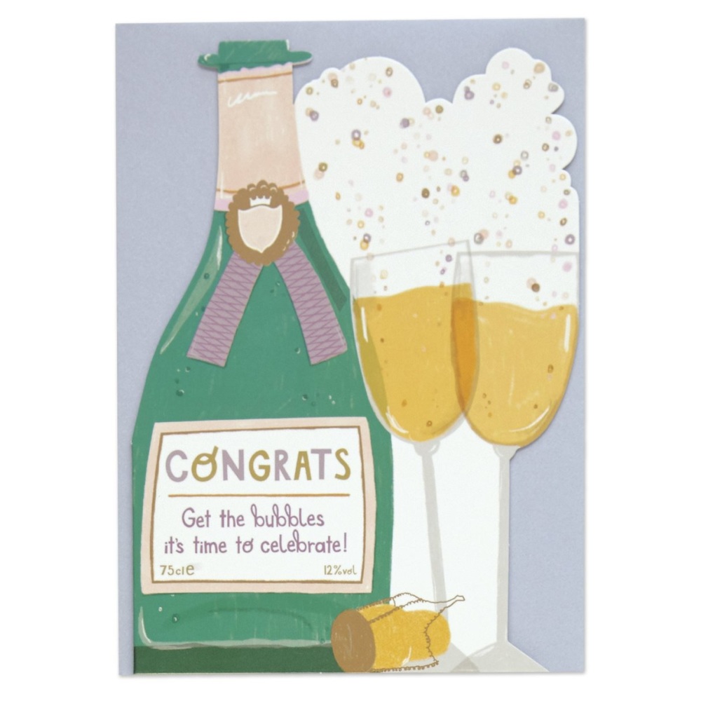 congrats bubbles card, cut out card