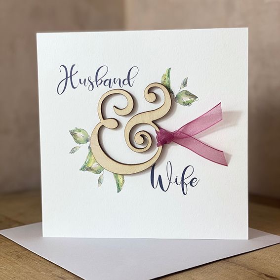 Husband & Wife - Wooden Card