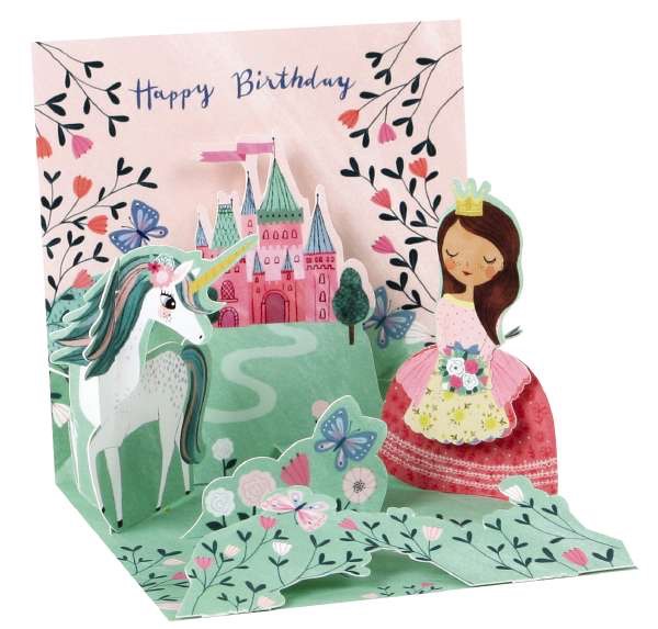 Unicorn Castle Happy Birthday - Pop Up Card - Trinket