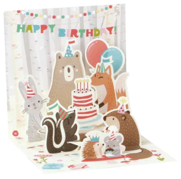 Forest Animals Happy Birthday - Pop Up Card - Trinket