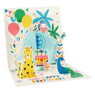 Jungle Animals Happy Birthday - Pop Up Card