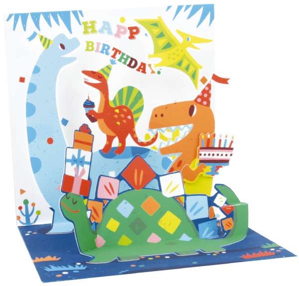 Dinosaur pop up card, childs pop up card, pop up cards for children