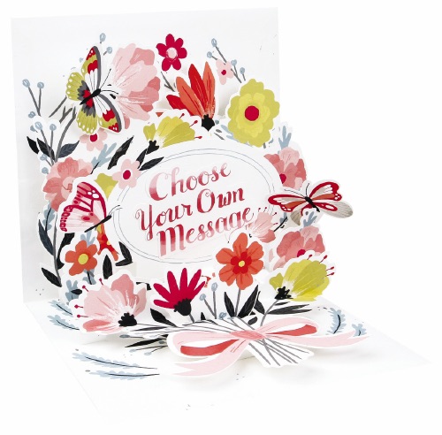 Own message pop up card, personalised pop up card, floral pop up card