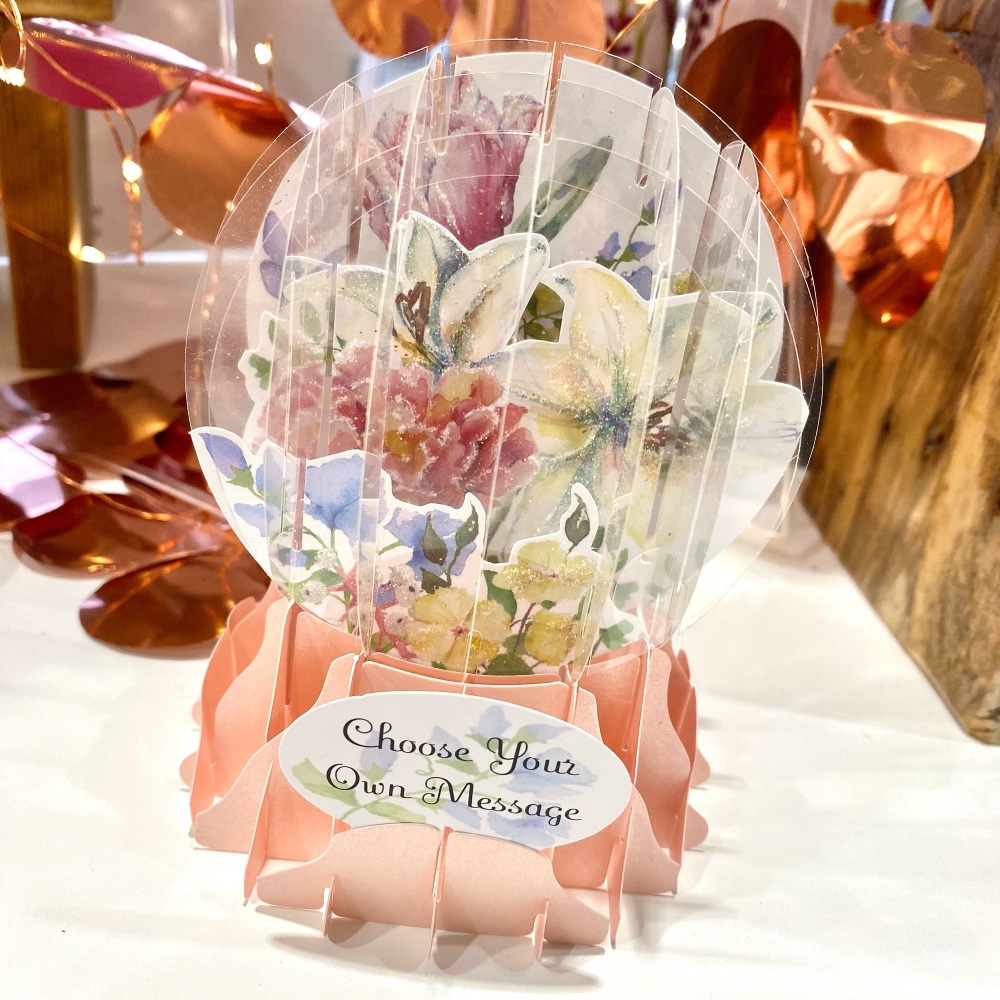 Floral (Own Message) - 3D Globe Card