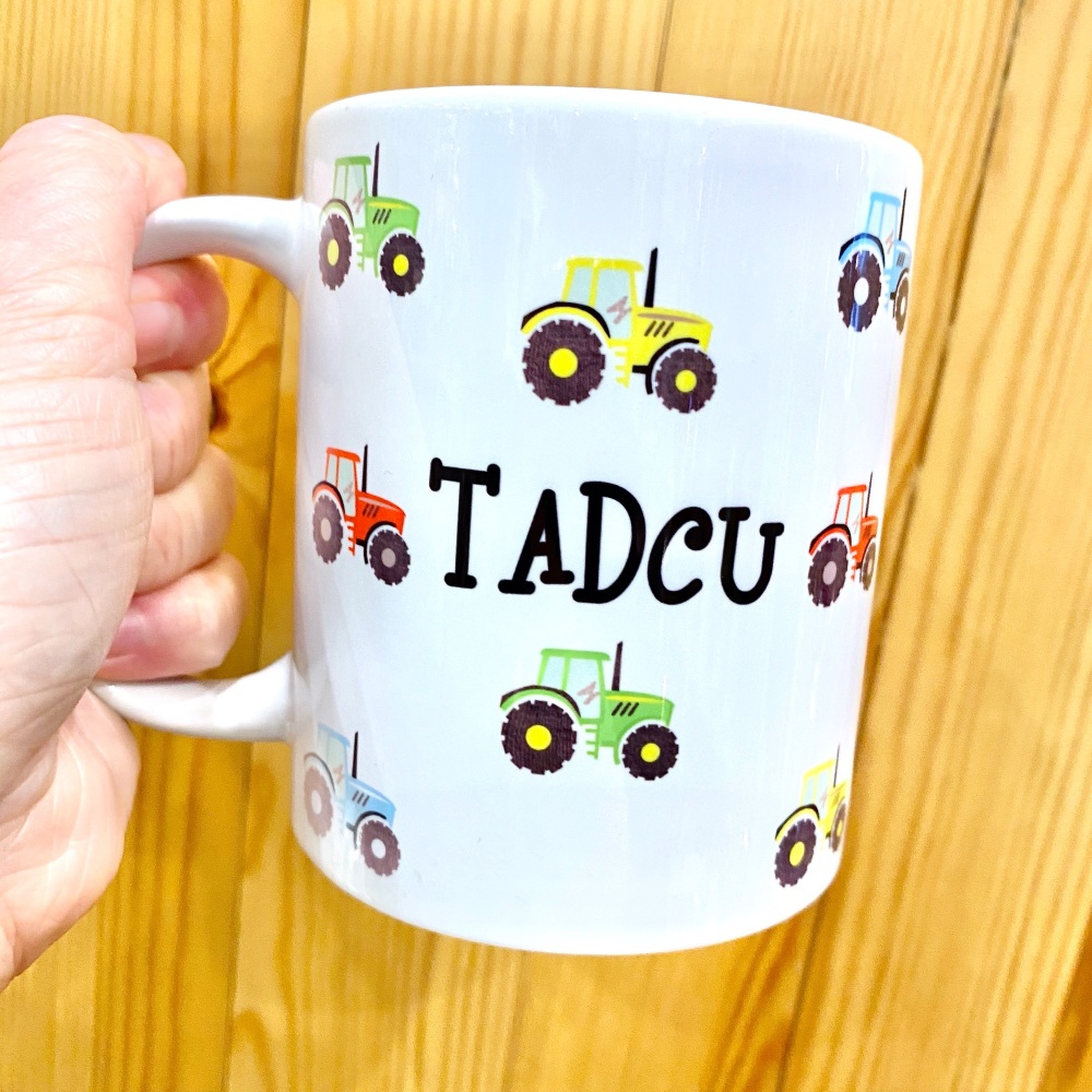 Mwg Tractor Tadcu - Welsh Tadcu Tractor Mug