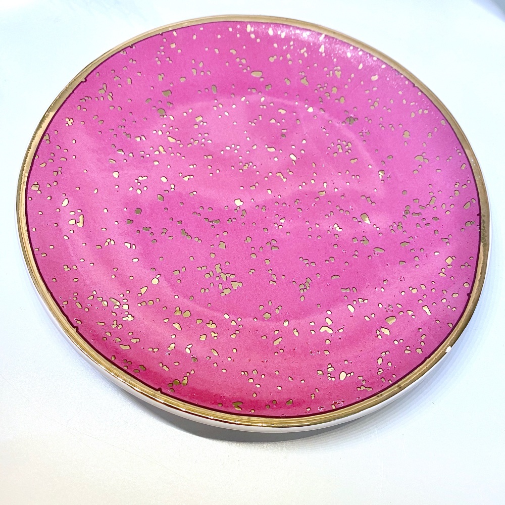 Pink & Gold Circle - Dish/Trinket