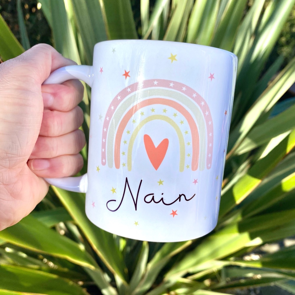 Mwg Nain Enfys | Welsh Nain Rainbow Mug