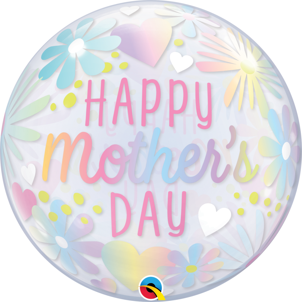 Happy Mother's Day Bubble Balloon - Pastel Flowers