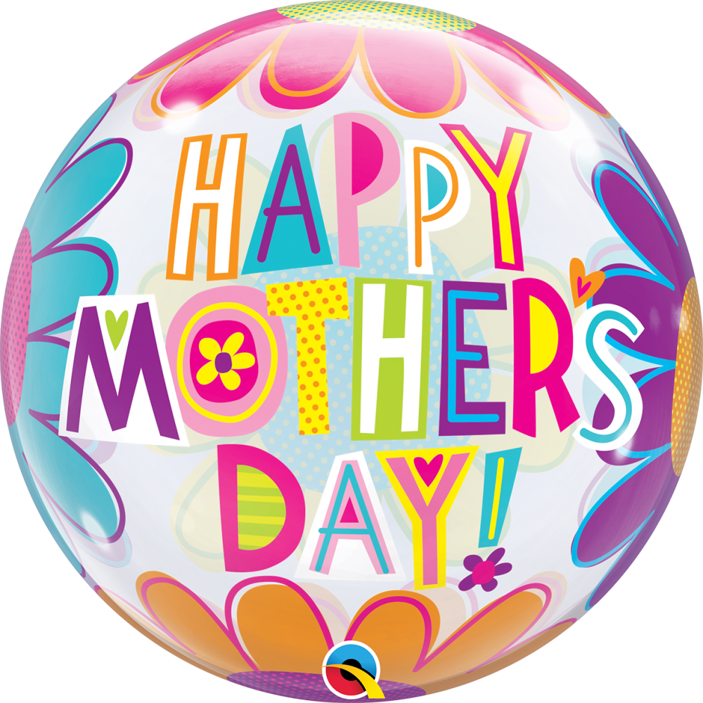Happy Mother's Day Bubble Balloon - Large Flowers