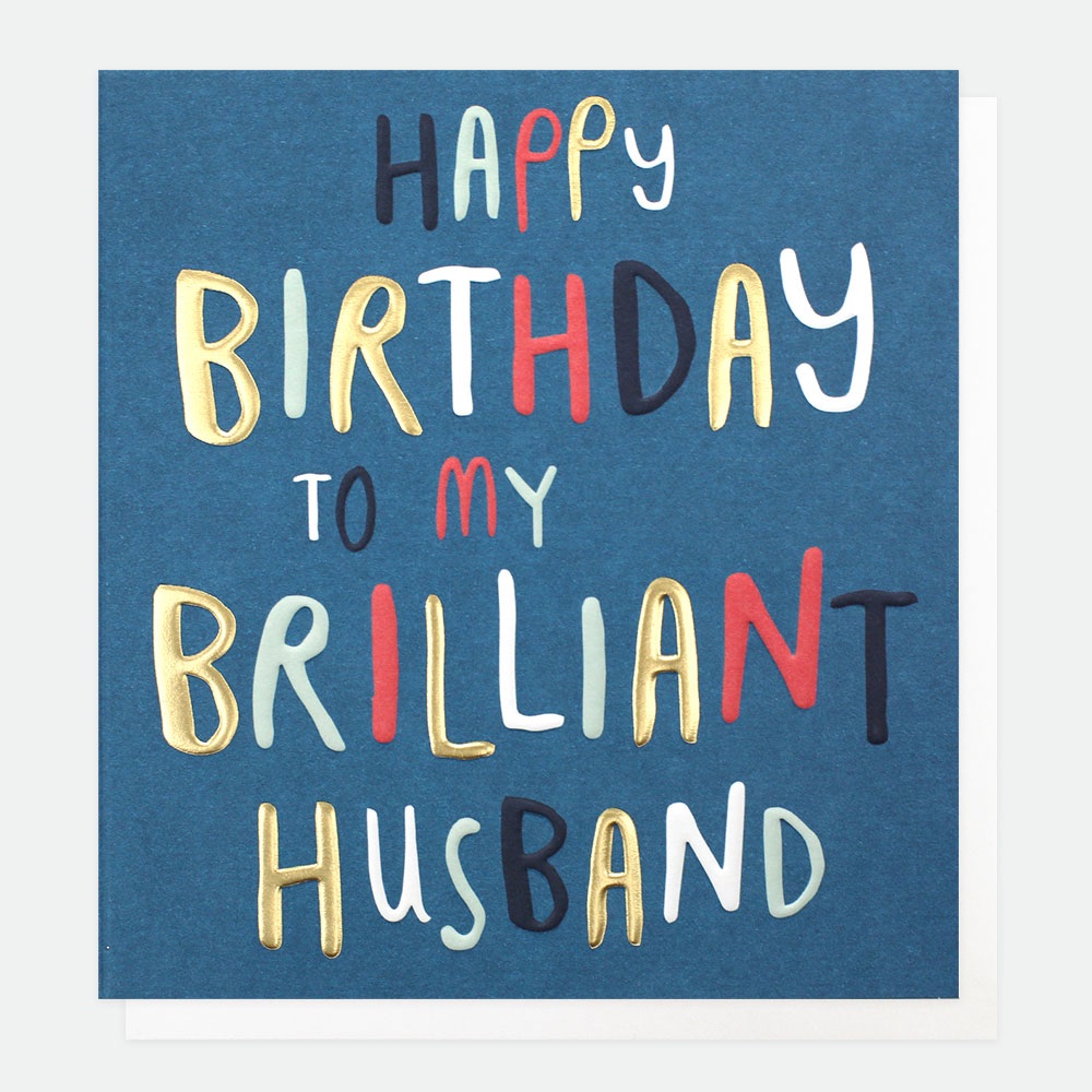Happy birthday husband, husband birthday card, modern cards, caroline garde