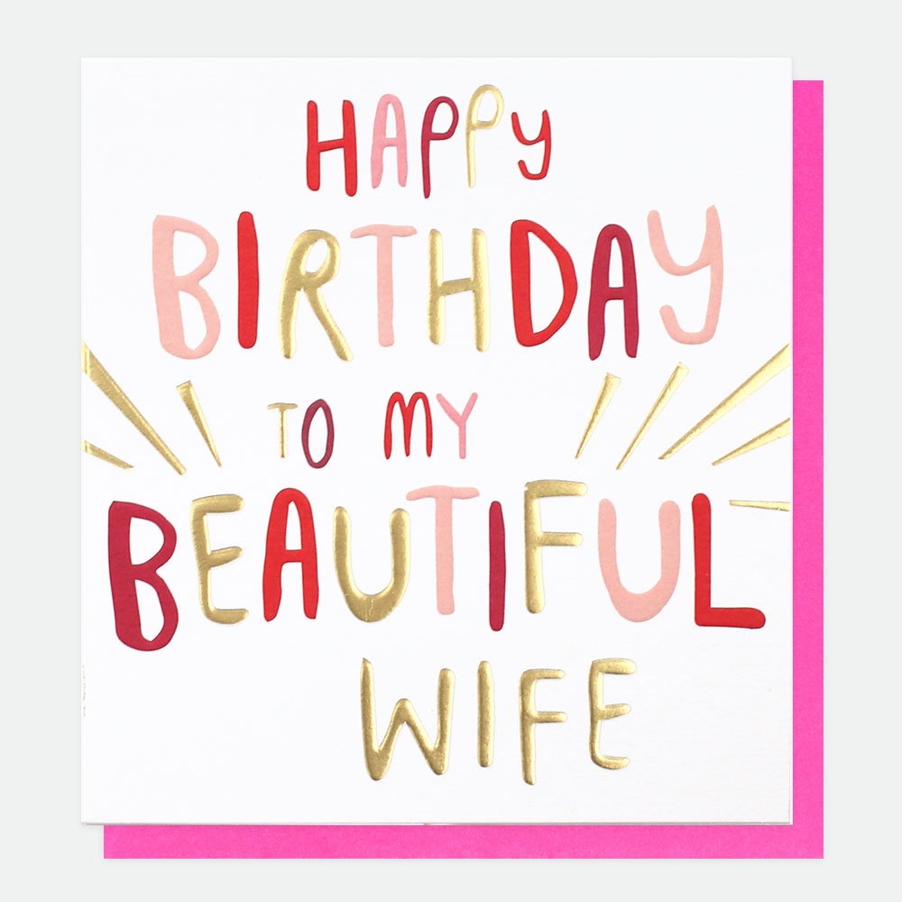 Happy birthday wife, wife birthday card, modern cards, caroline gardener ca