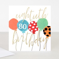 Happy 80th Birthday - Card