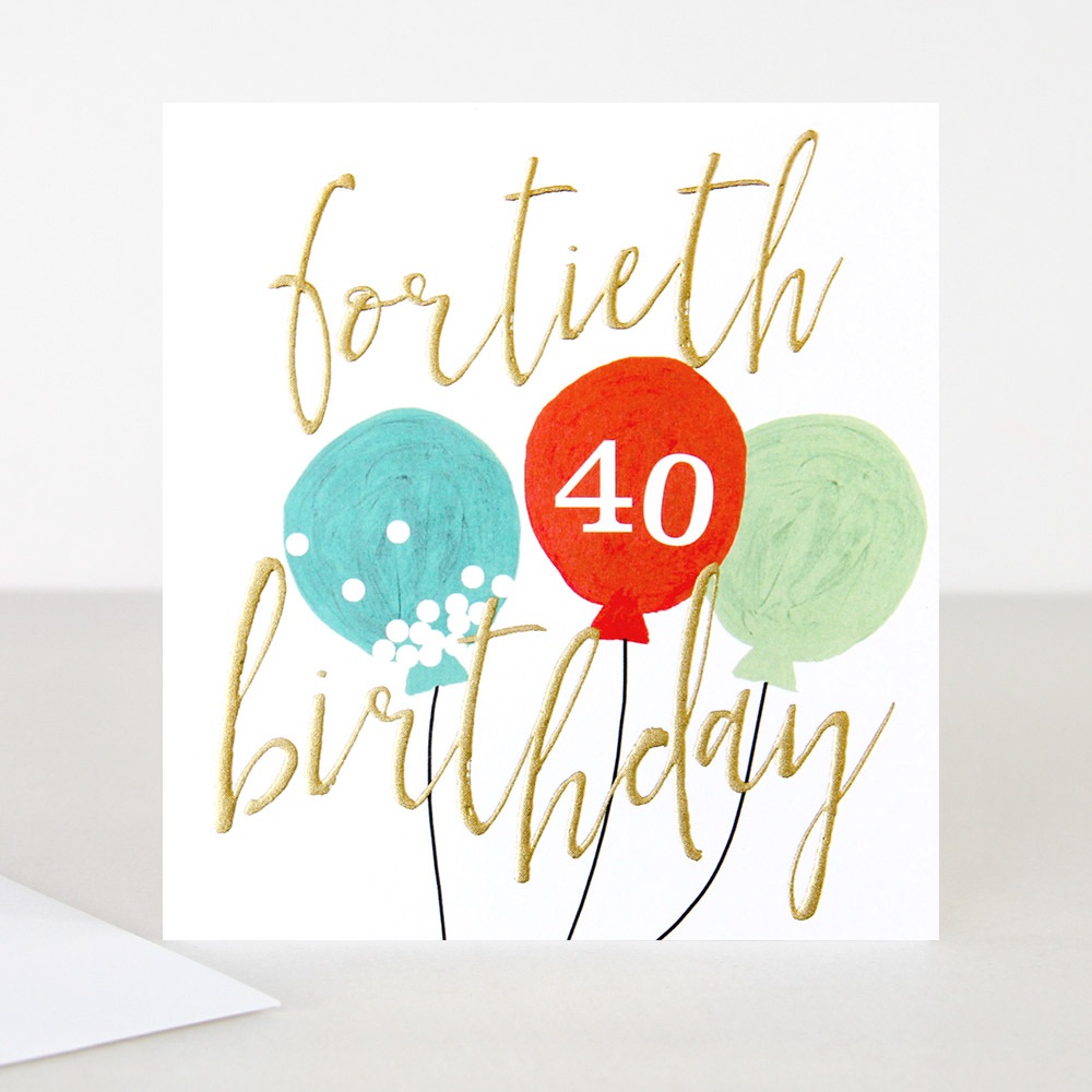 Happy 40th birthday card, 40th birthday card, modern 40th card