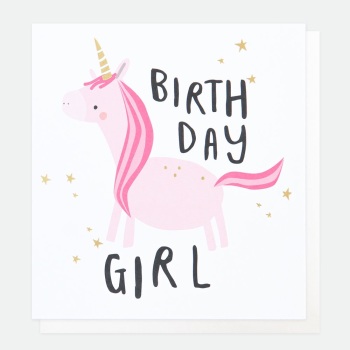 Birthday Girl Unicorn - Card