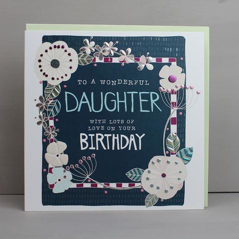 daughter birthday card, happy birthday daughter card, modern cards, molly m