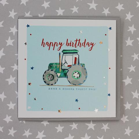 tractor birthday card, birthday card, happy birthday card, modern cards, mo