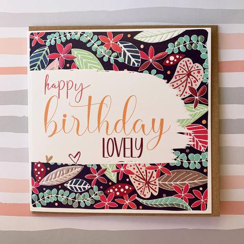 Happy Birthday Lovely, birthday card, happy birthday card, modern cards, mo