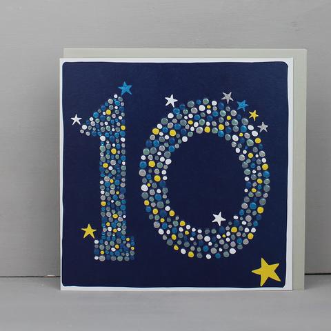 10th birthday card, 10 card, modern cards