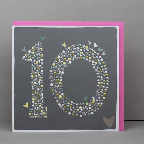 10th birthday card, 10 card, modern cards