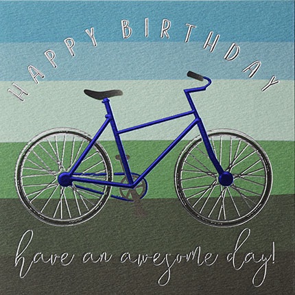 bike birthday card, cyclist birthday card