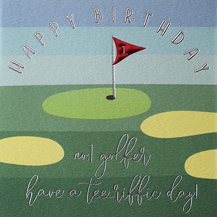 Golf birthday card, happy birthday golf card