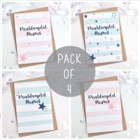 Blue/Pink  - Penblwydd Hapus - Card Pack - 4