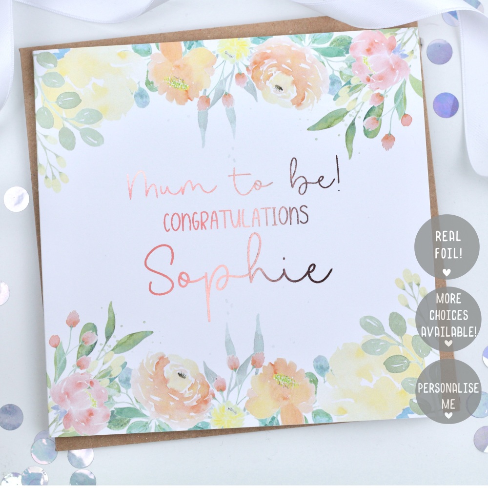 Personalised - Yellow Floral - Card