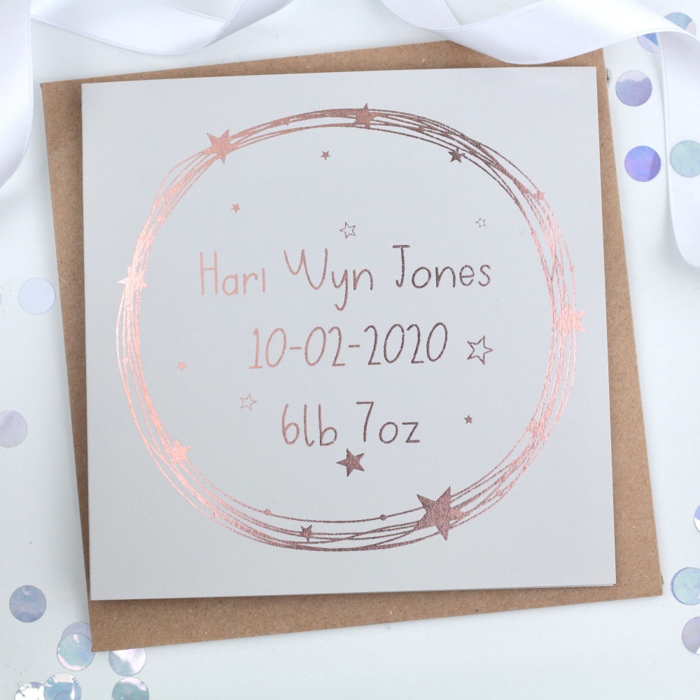 Personalised - Starry Wreath - Card
