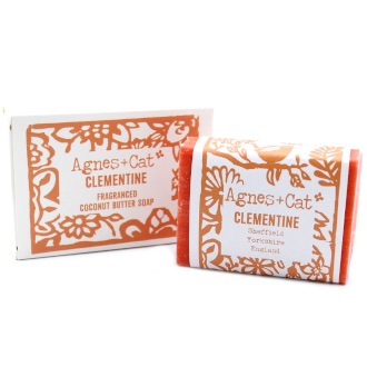 Clementine soap, natural coconut butter soap, agnes and cat