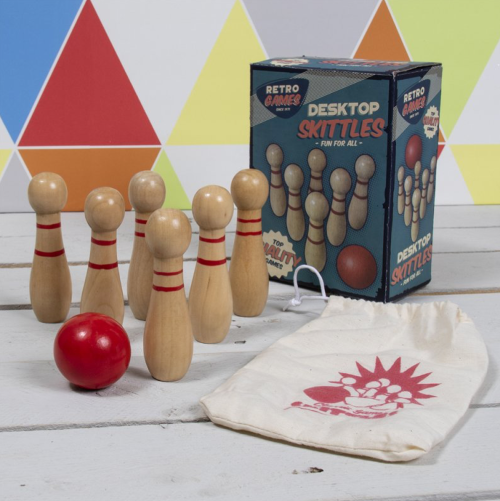 skittles game, wooden skittles, retro games, stocking fillers, father's day