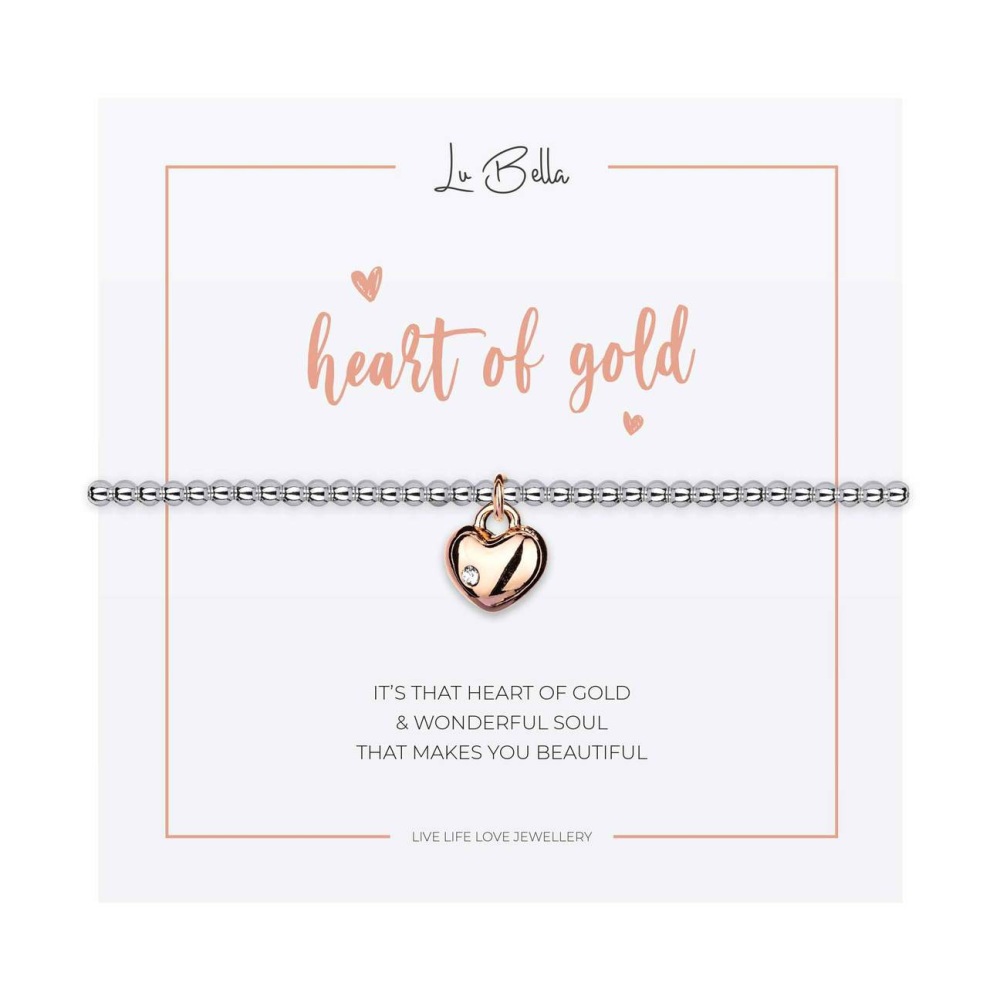heart of gold bracelet, heart stretch bracelet, lu bella jewellery