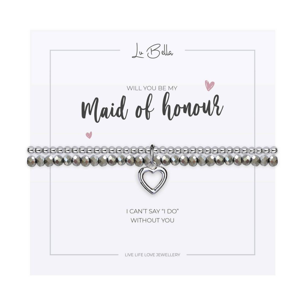 maid of honour bracelet, wedding stretch bracelet, lu bella jewellery