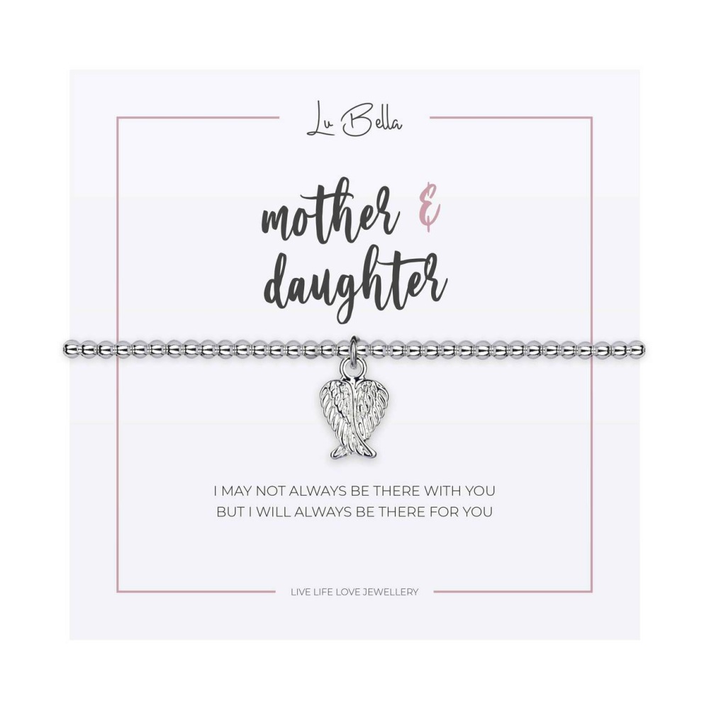 Mother & Daughter bracelet, angel wings bracelet, angel wing stretch bracel