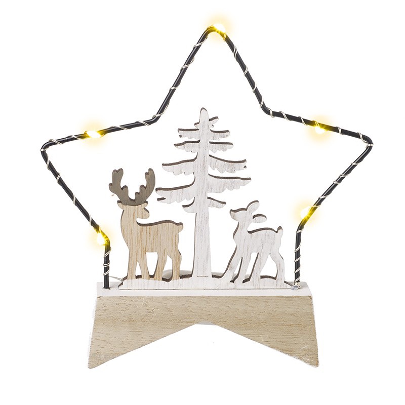 Star Deer Scene - Standing LED Decoration