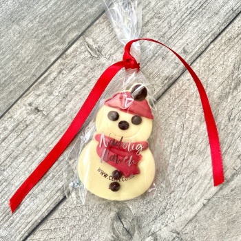Snowman Chocolate Decoration - Nadolig Llawen