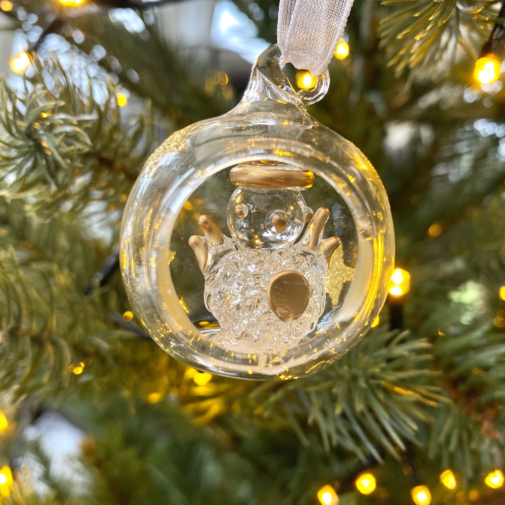 Snowman - Hanging Glass Bauble