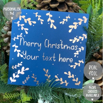 Personalised Christmas Greenery - Merry Christmas - Card - Various Choice