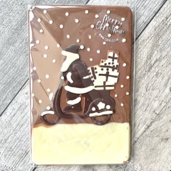Santa on a Vespa Chocolate Block - Merry Christmas