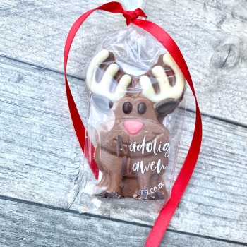 Rudolph Chocolate Decoration - Nadolig Llawen
